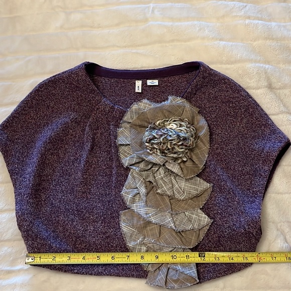 Moth Anthropologie Cropped Knit Sweater Top Shrug Purple Sz S/M - Picture 4 of 11